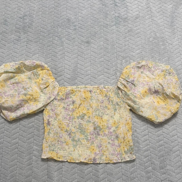 H&M SMOCKED OFF-THE-SHOULDER TOP Size S - Picture 1 of 5